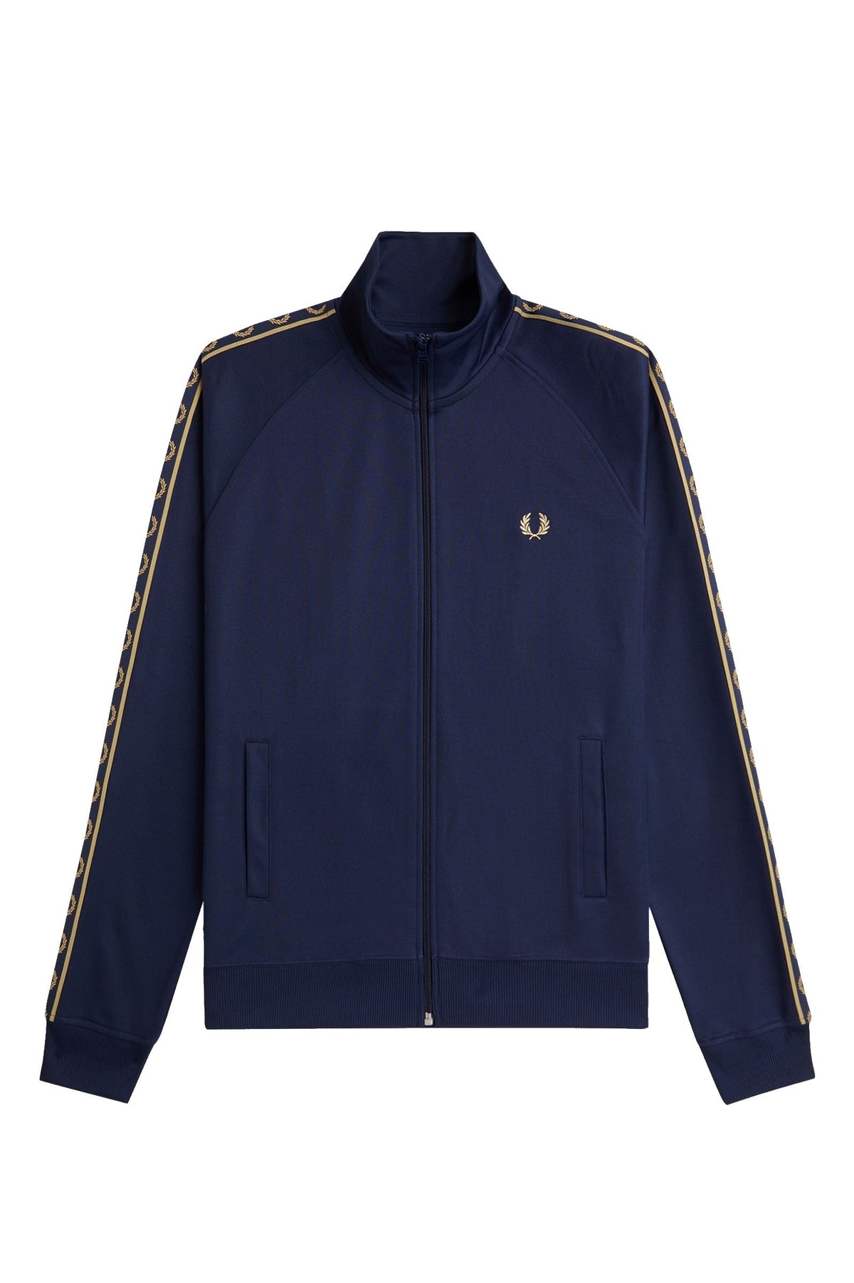 Fred Perry Contrast Tape Track Jacket Tennis Blue / Champagne