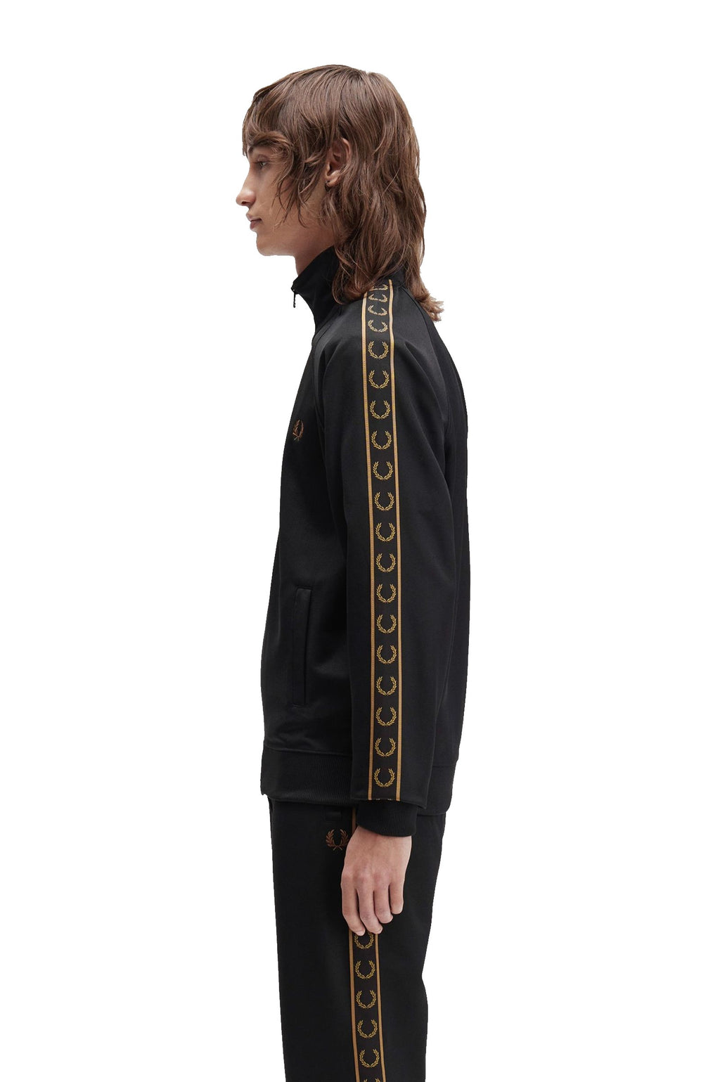 Fred Perry Contrast Tape Track Black / Warm Stone