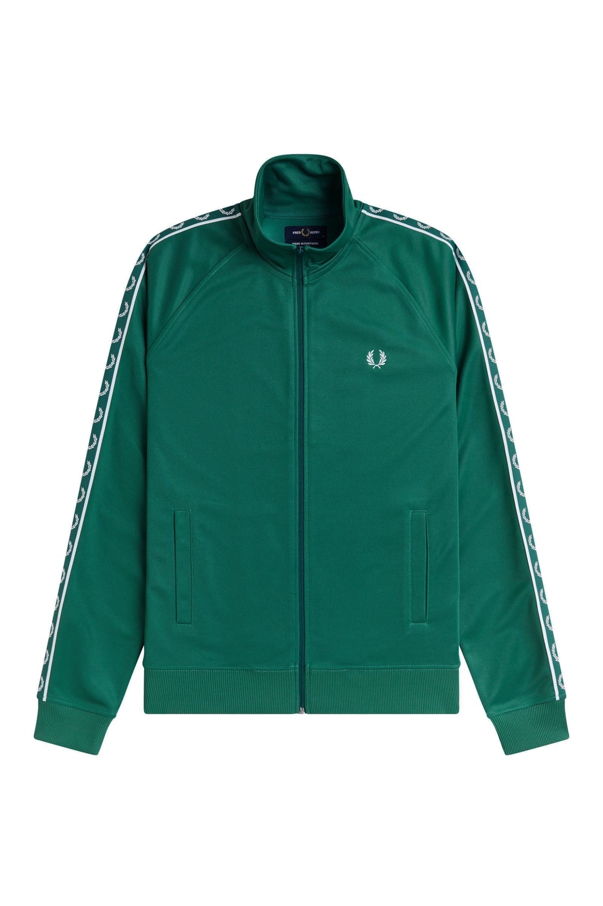 Fred Perry Contrast Tape Track Jacket Sport Green