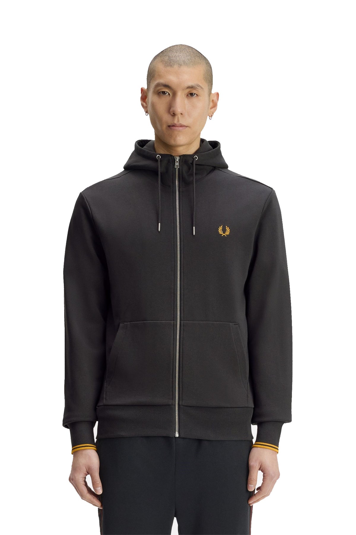 Fred Perry Sudadera Capucha Cremallera Gris J7536