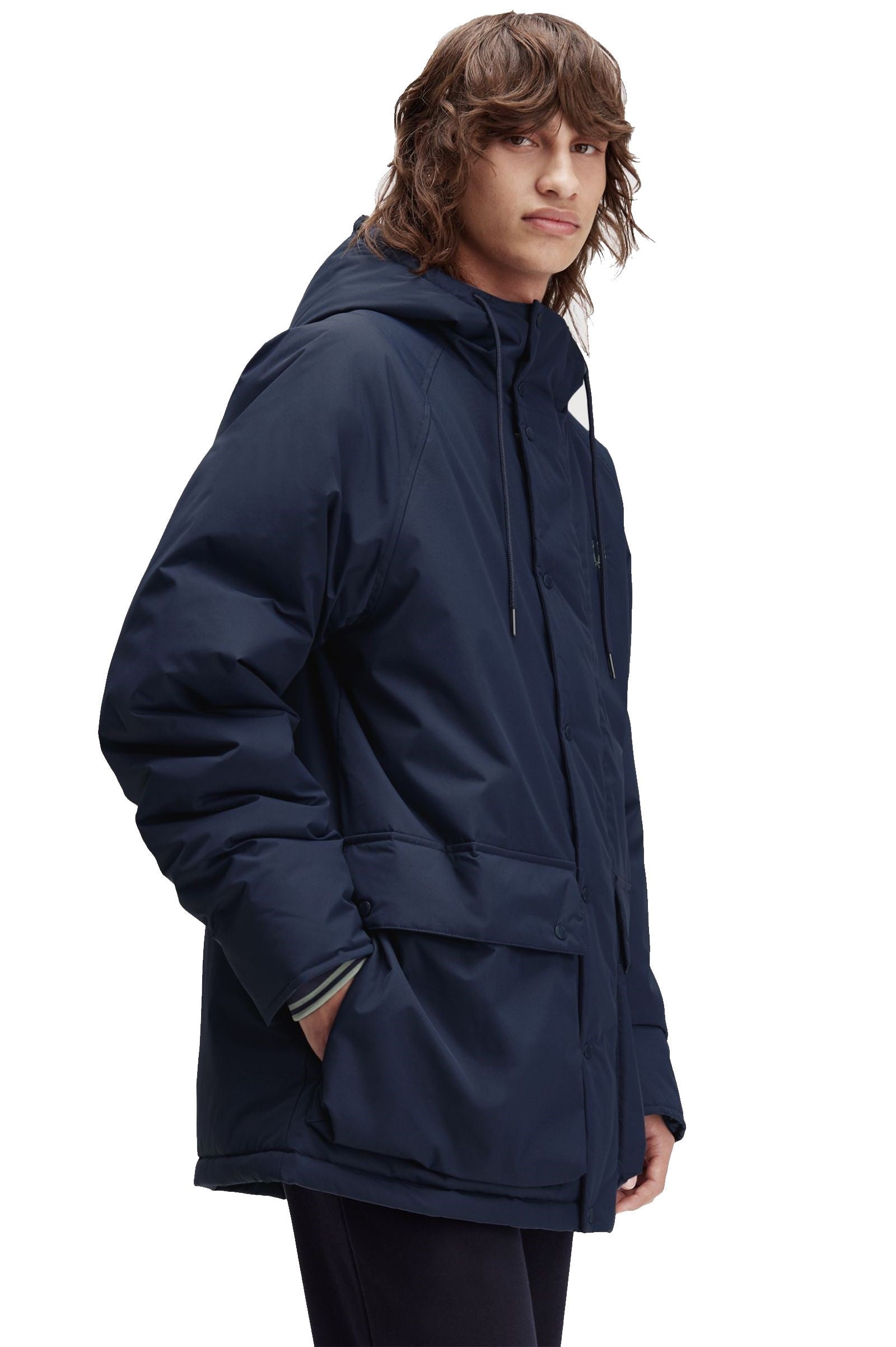 Fred Perry Padded Zip Through Jacket Dark Airforce