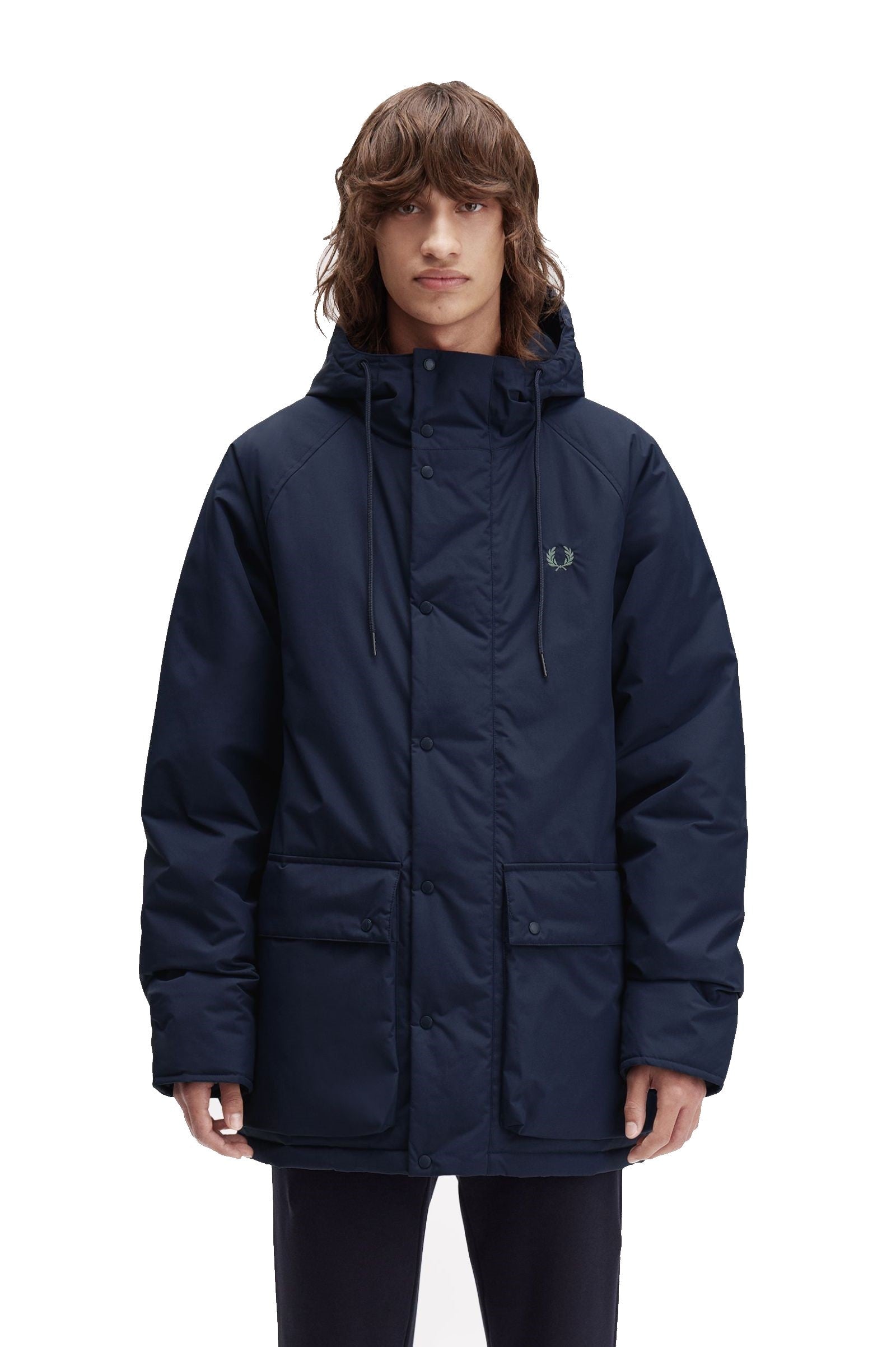 Fred Perry Padded Zip Through Jacket Dark Airforce