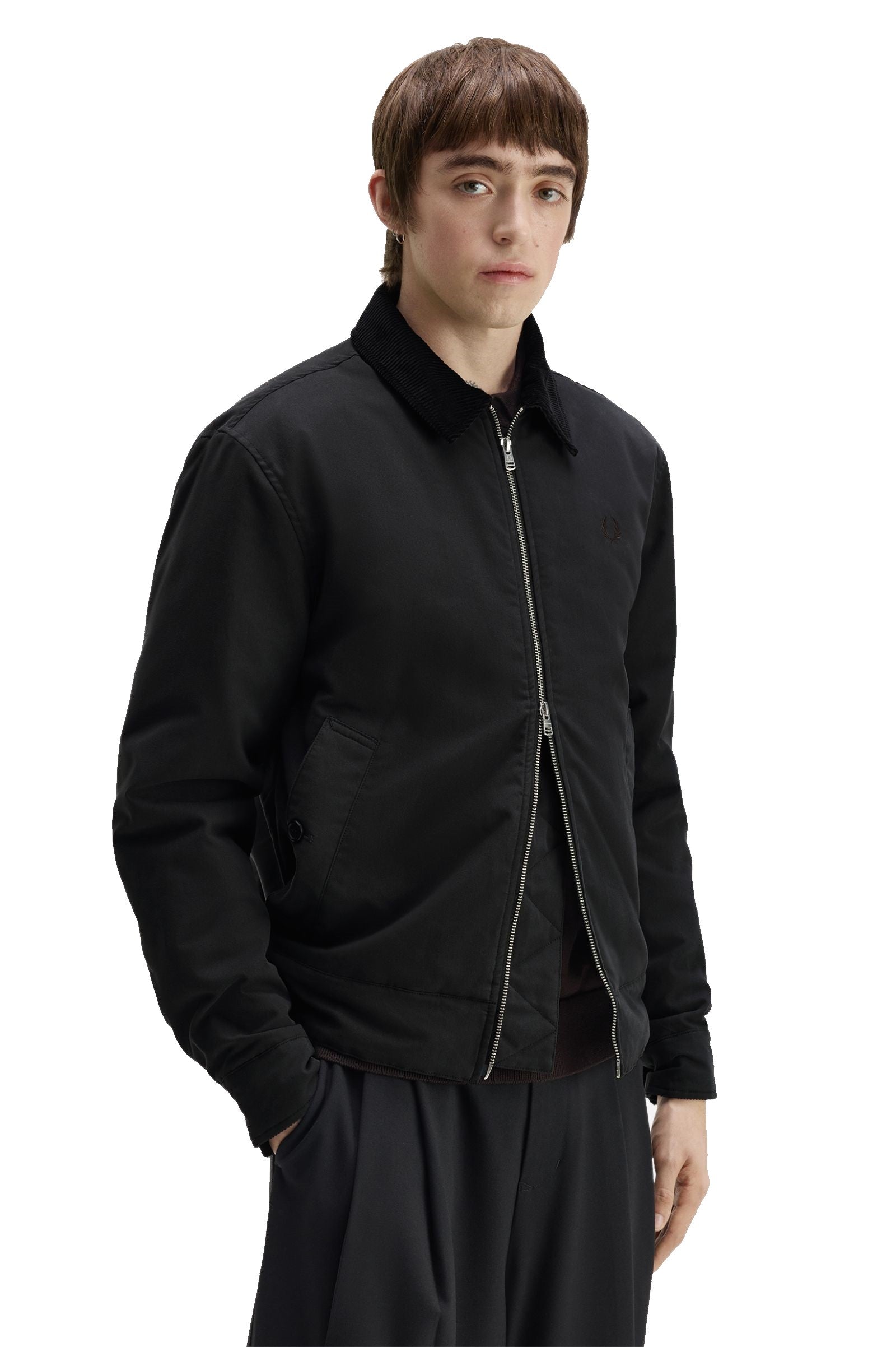 Fred Perry Cotton Caban Jacket Black