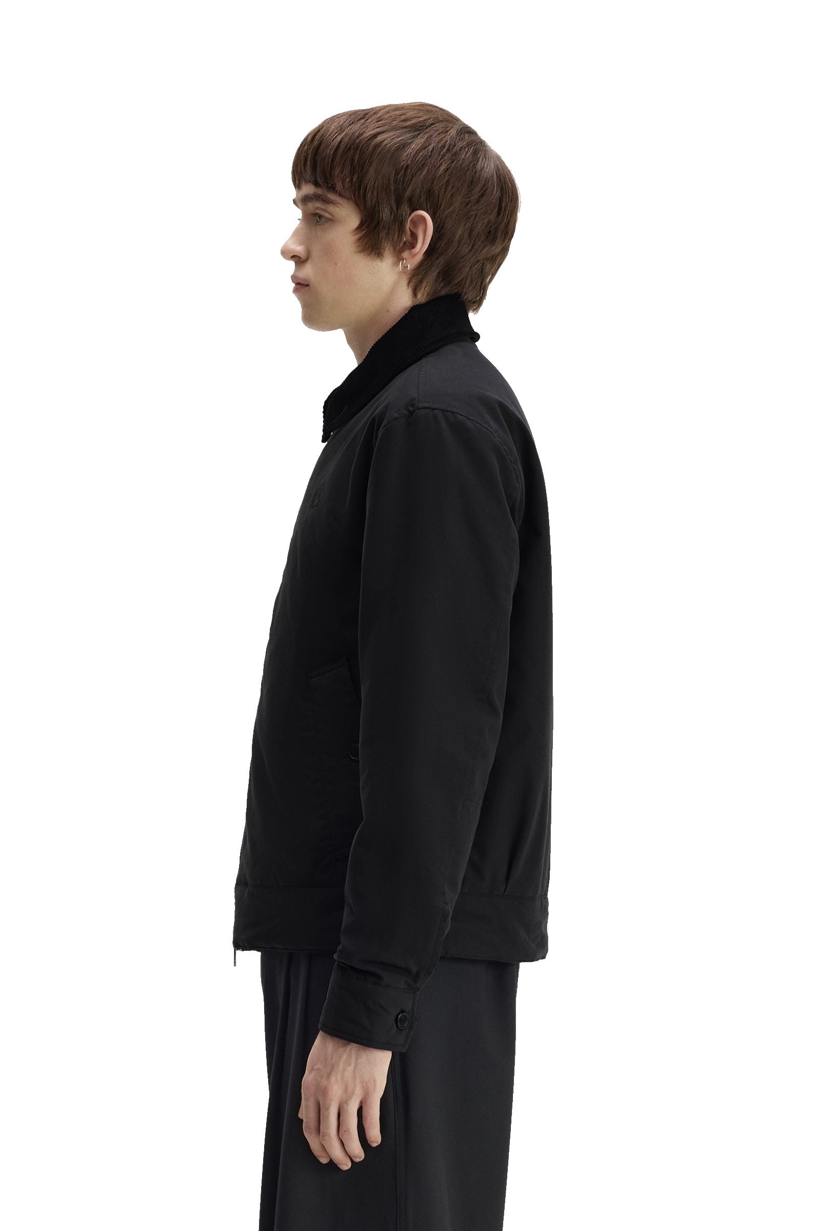 Fred Perry Cotton Caban Jacket Black