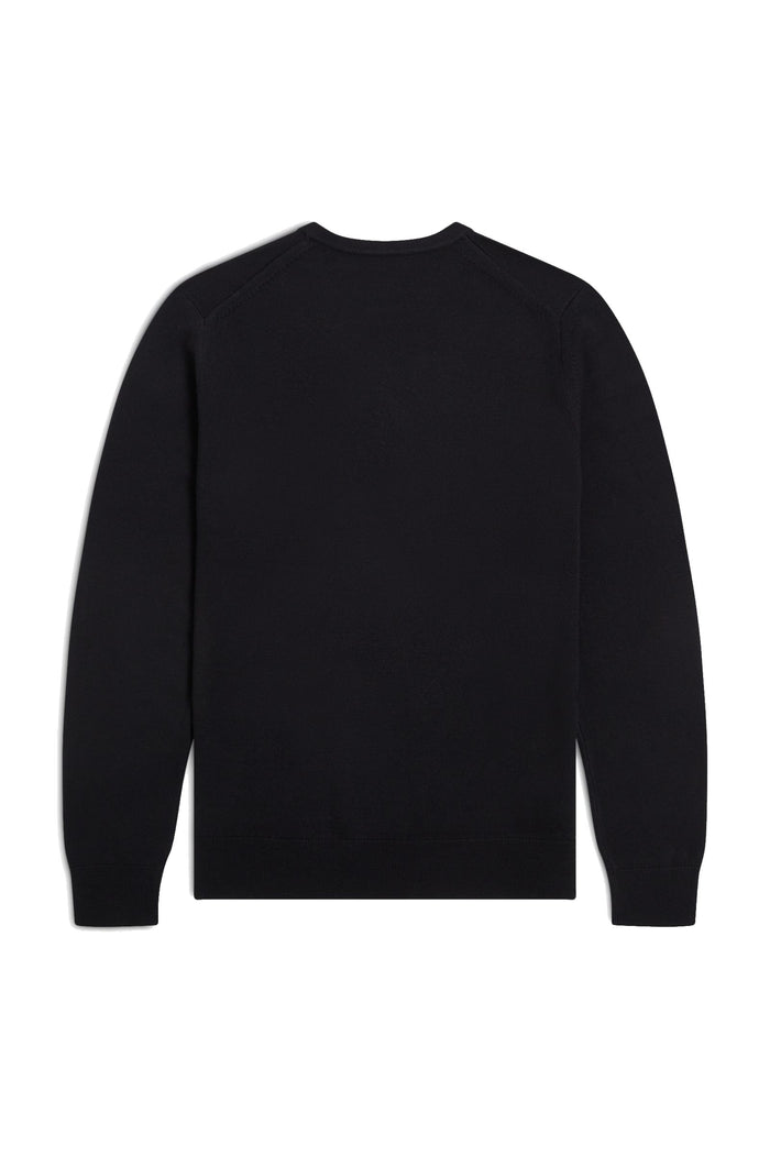 Fred Perry Classic Crew Neck Jumper Black / Yellow