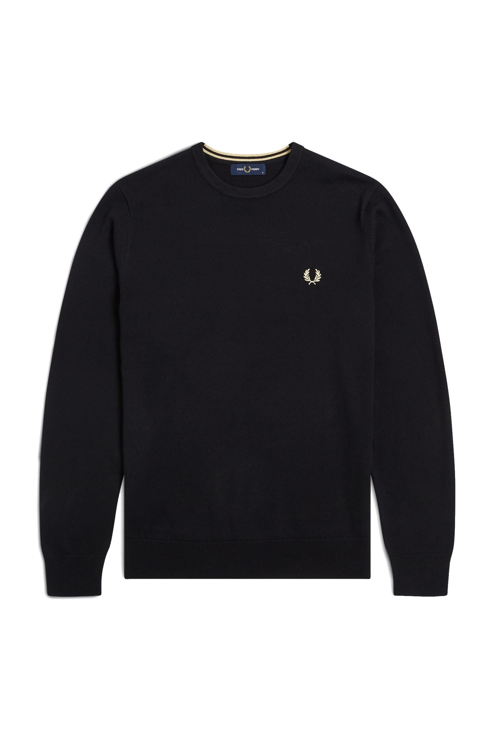 Fred Perry Classic Crew Neck Jumper Black / Yellow