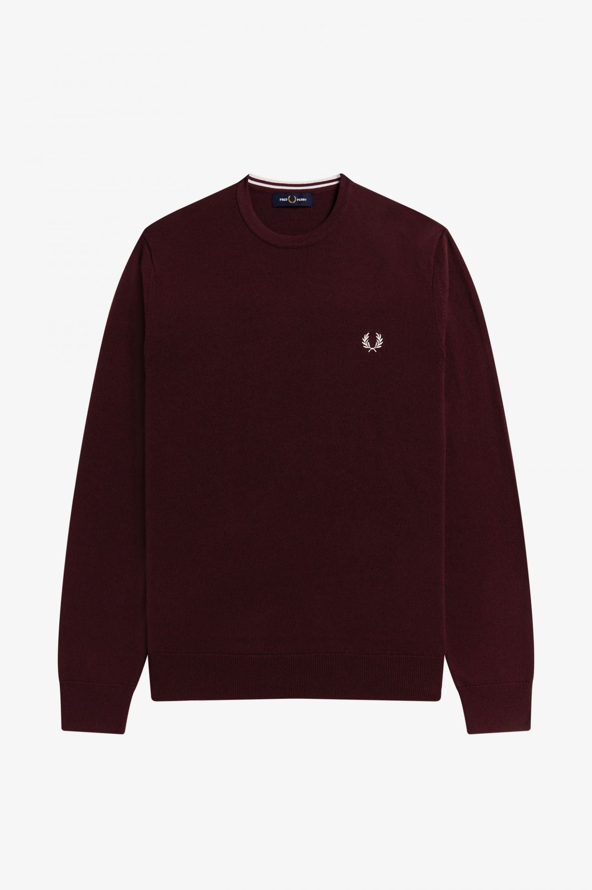 Fred Perry Classic Crew Neck Jumper Oxblood