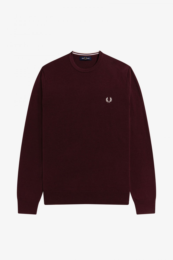 Fred Perry Classic Crew Neck Jumper Oxblood