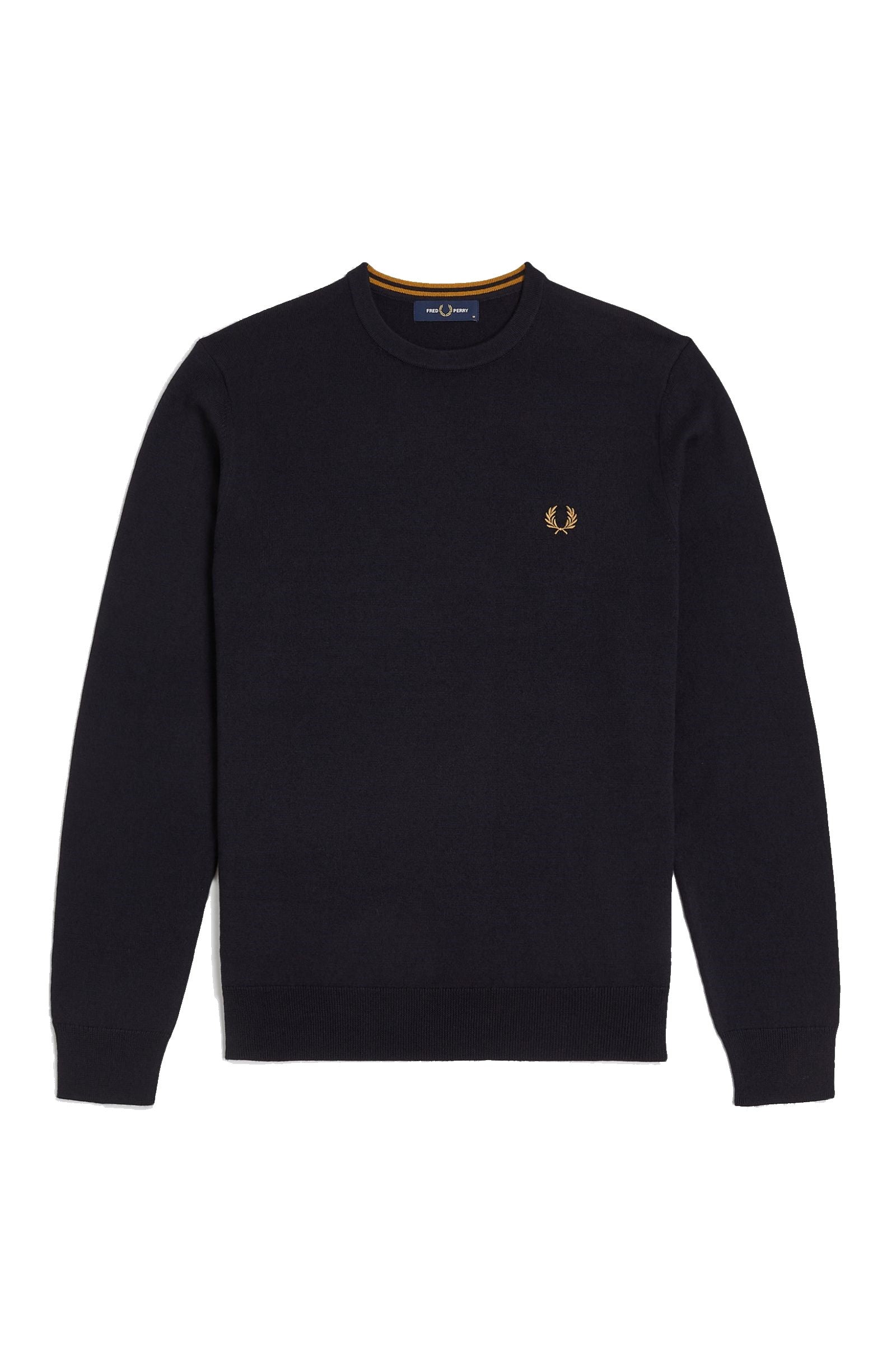 Fred Perry Classic Crew Neck Jumper Navy / Ochre