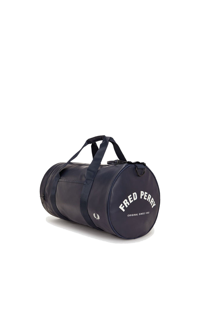 Fred Perry Tonal PU Barrel Bag Navy / White