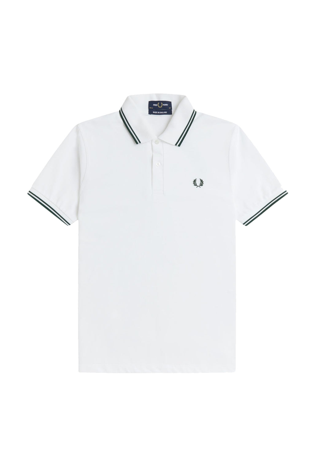 Fred Perry Reissues Original Twin Tipped Polo White / Tartan Green / Tartan Green
