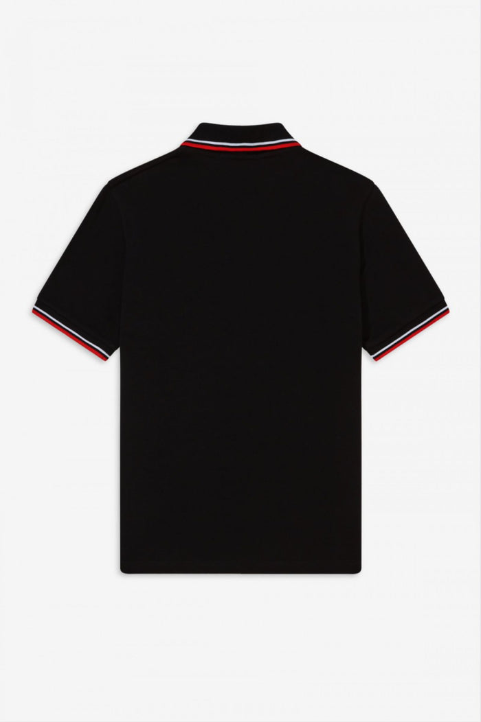 Fred Perry Reissues Original Twin Tipped Polo Black White Bright Red