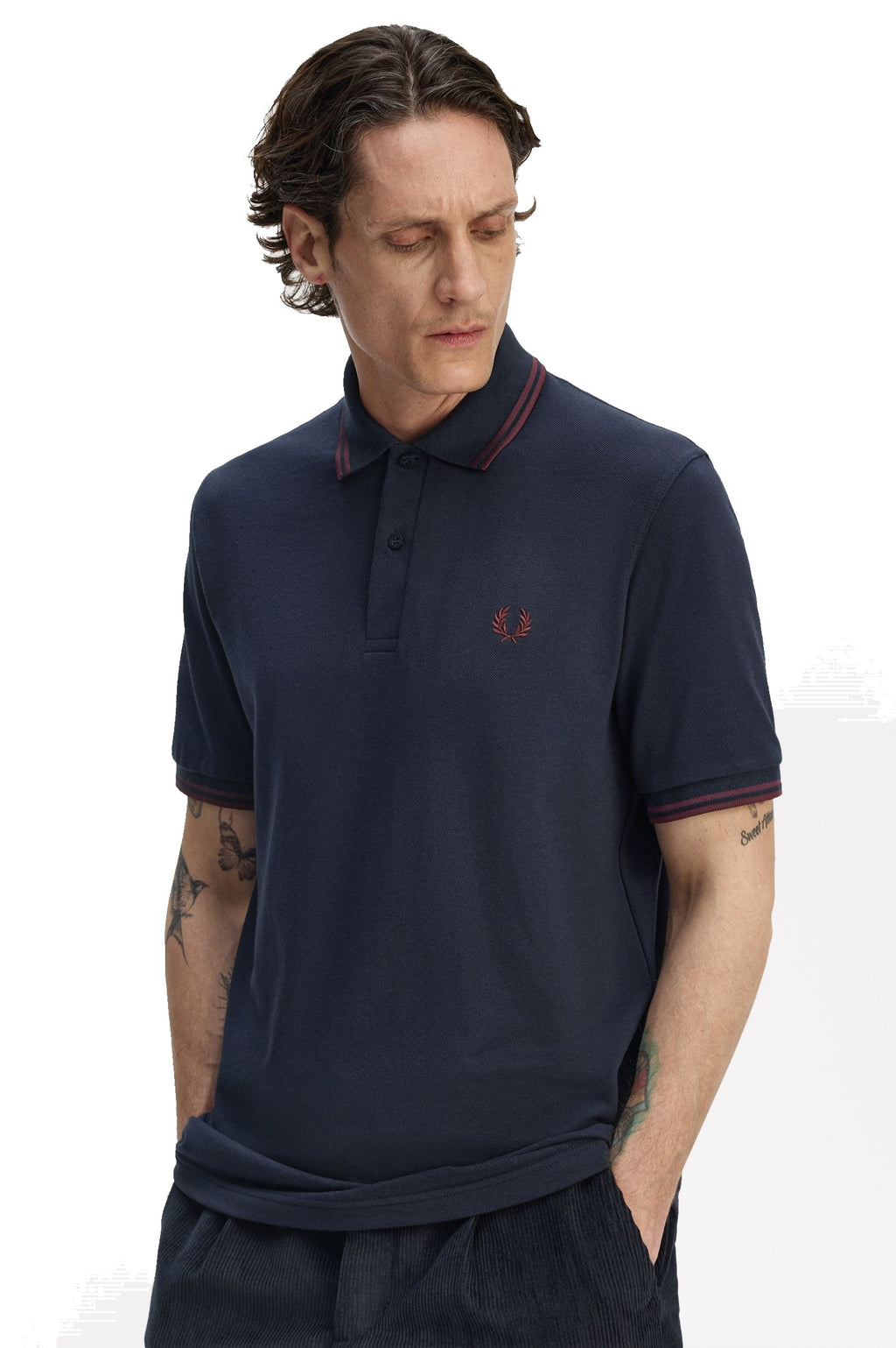 Fred Perry Reissues Original Twin Tipped Polo Navy / Oxblood