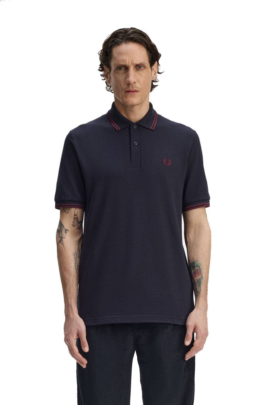 Fred Perry Reissues Original Twin Tipped Polo Navy / Oxblood