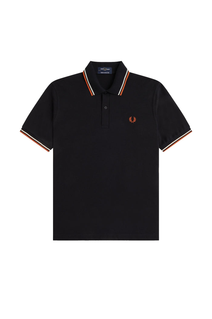 Fred Perry Reissues Original Twin Tipped Polo Black / Tramline White / Summer Clay