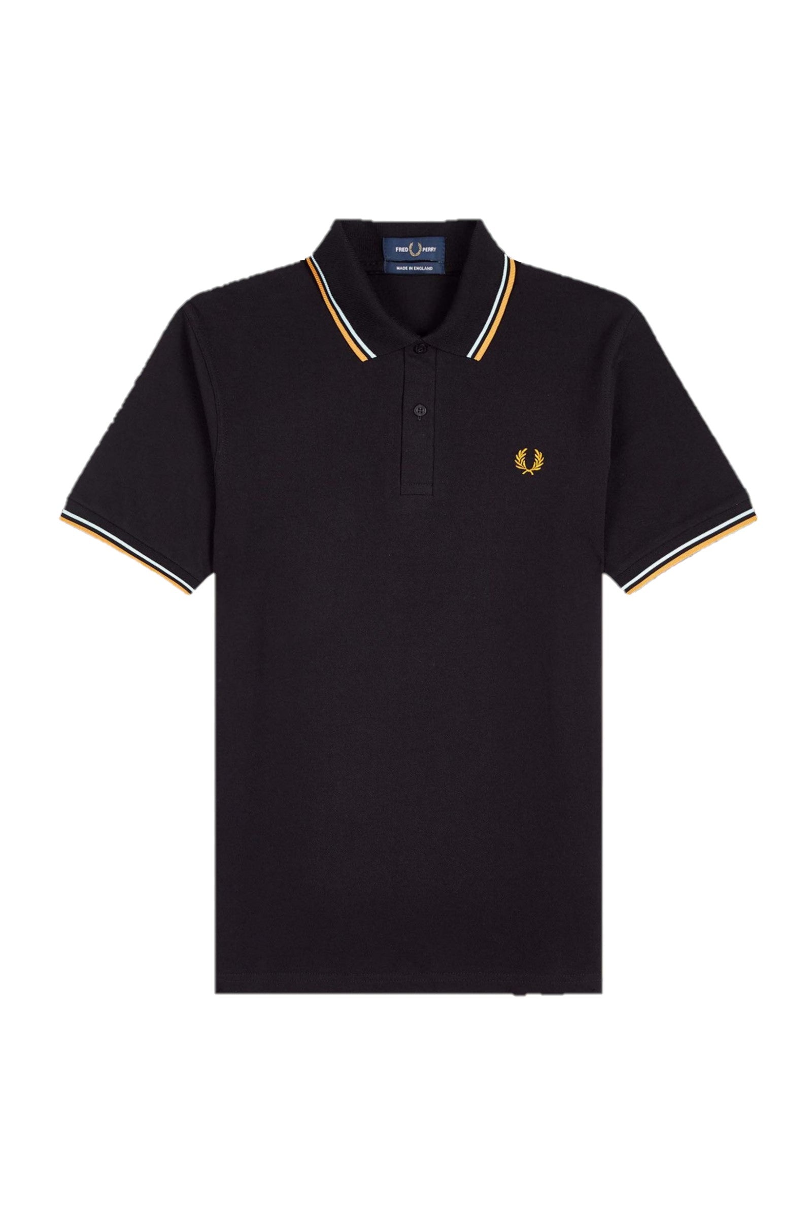 Fred Perry Reissues Original Twin Tipped Polo Black / Pastel Blue / Riyadh Gold