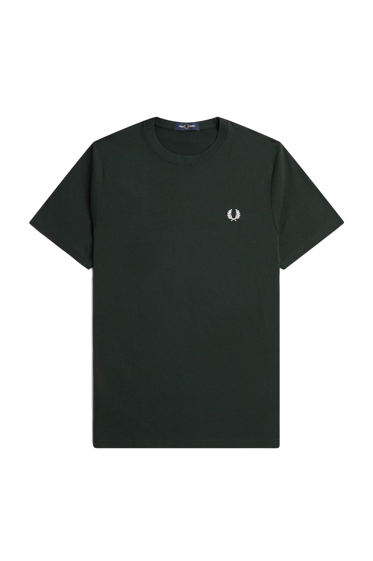 Fred Perry Crew Neck T-Shirt Night Green / Snow White