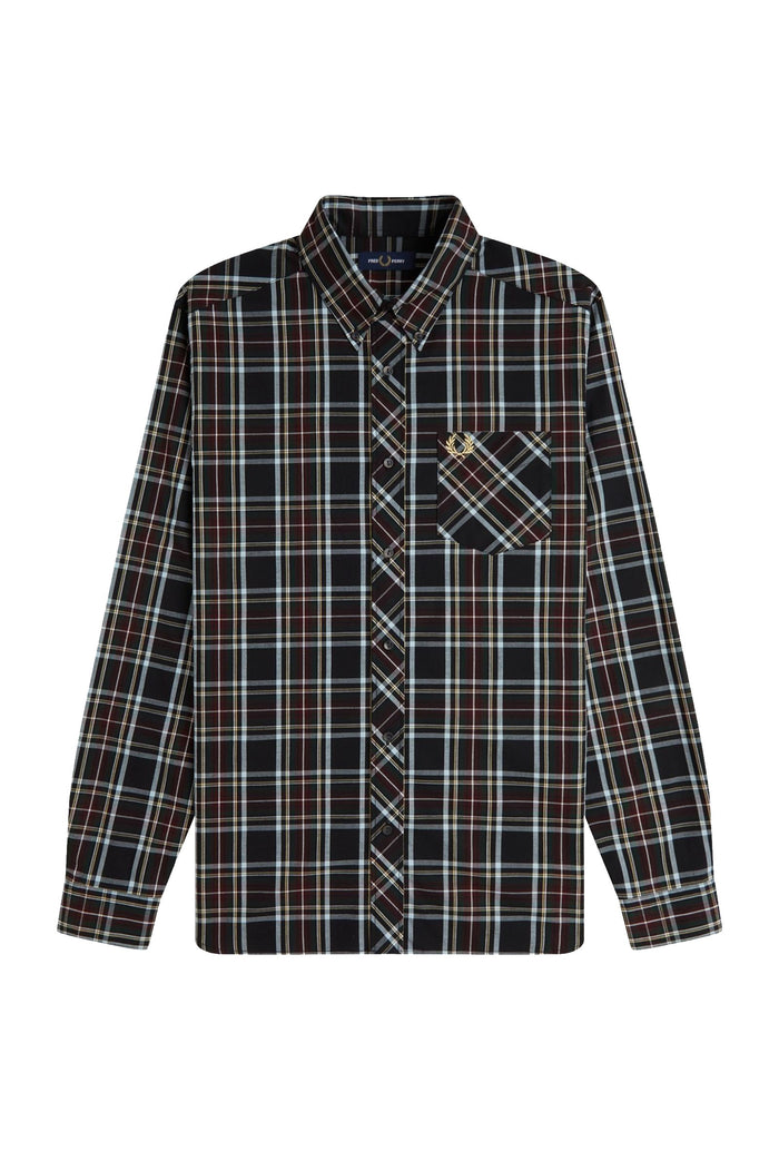 Fred Perry Classic Tartan Shirt Black