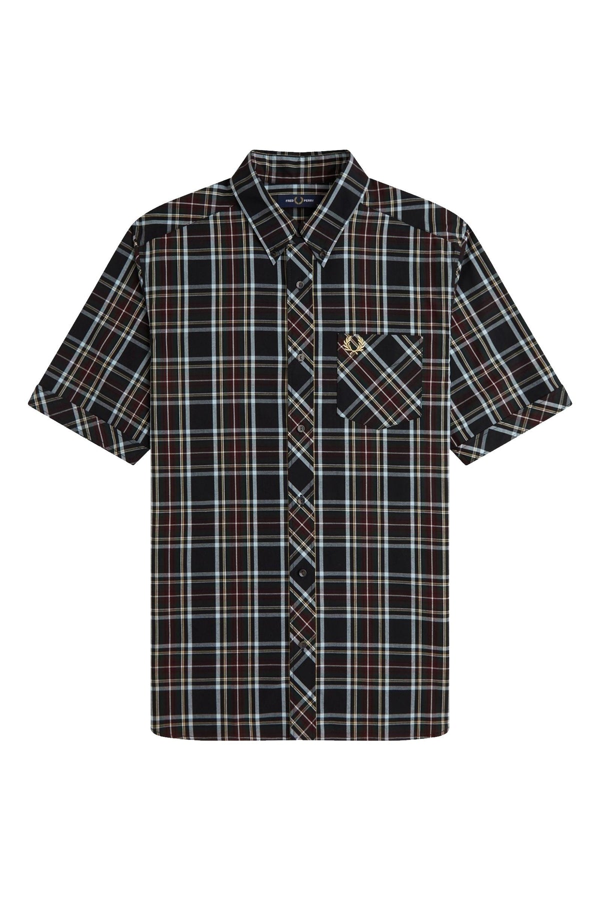 Fred Perry Classic Tartan Short Sleeve Shirt Black