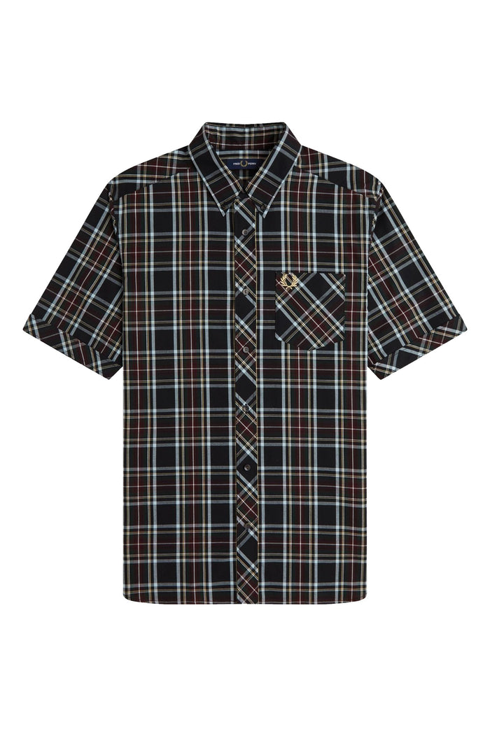 Fred Perry Classic Tartan Short Sleeve Shirt Black