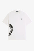 Fred Perry Textured Laurel Wreath T-Shirt Snow White