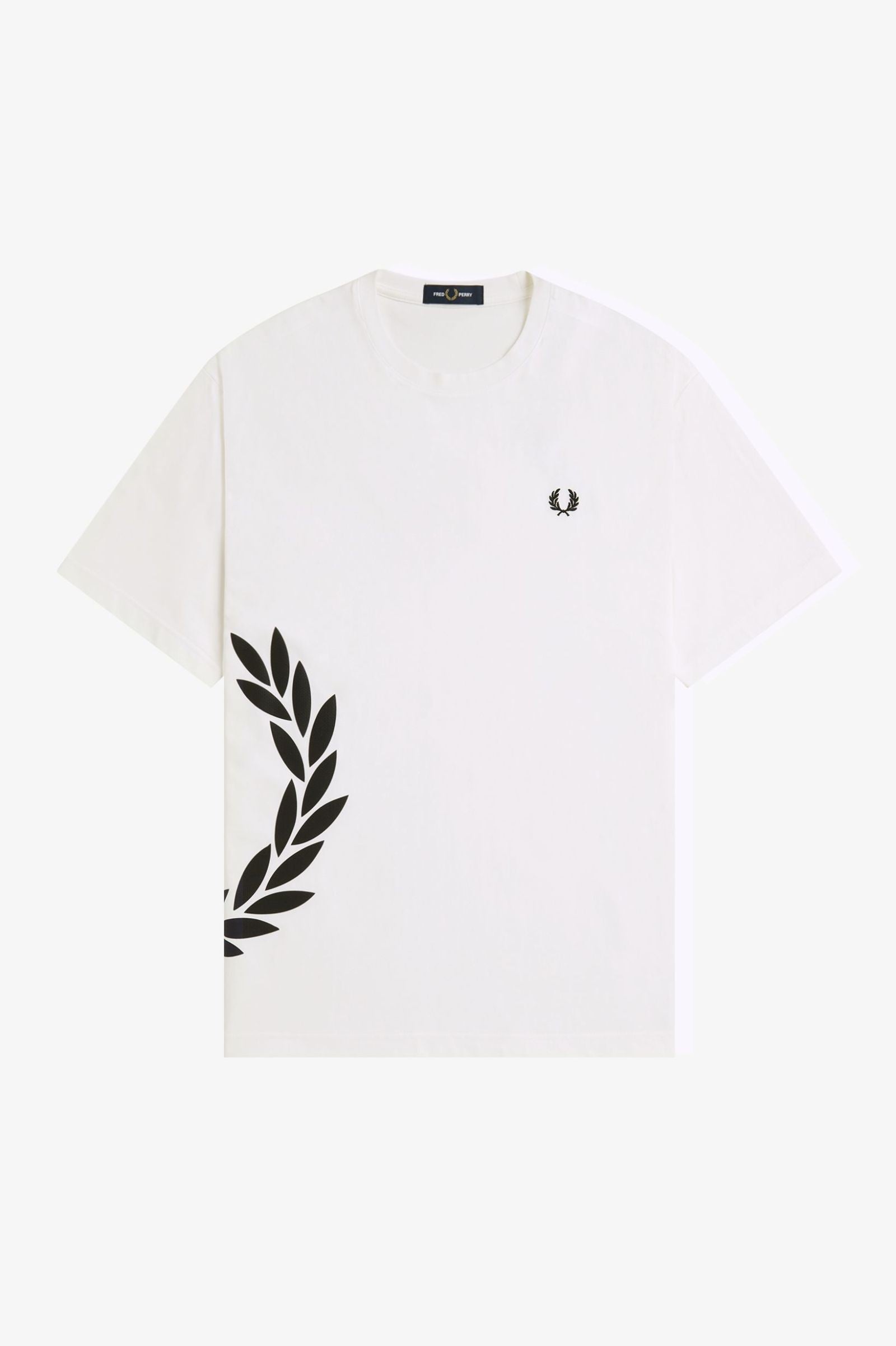 Fred Perry Textured Laurel Wreath T-Shirt Snow White