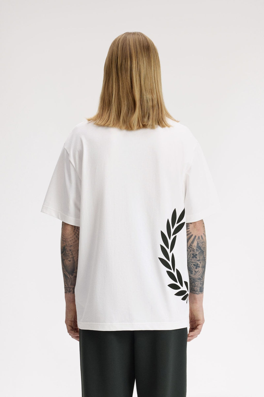 Fred Perry Textured Laurel Wreath T-Shirt Snow White
