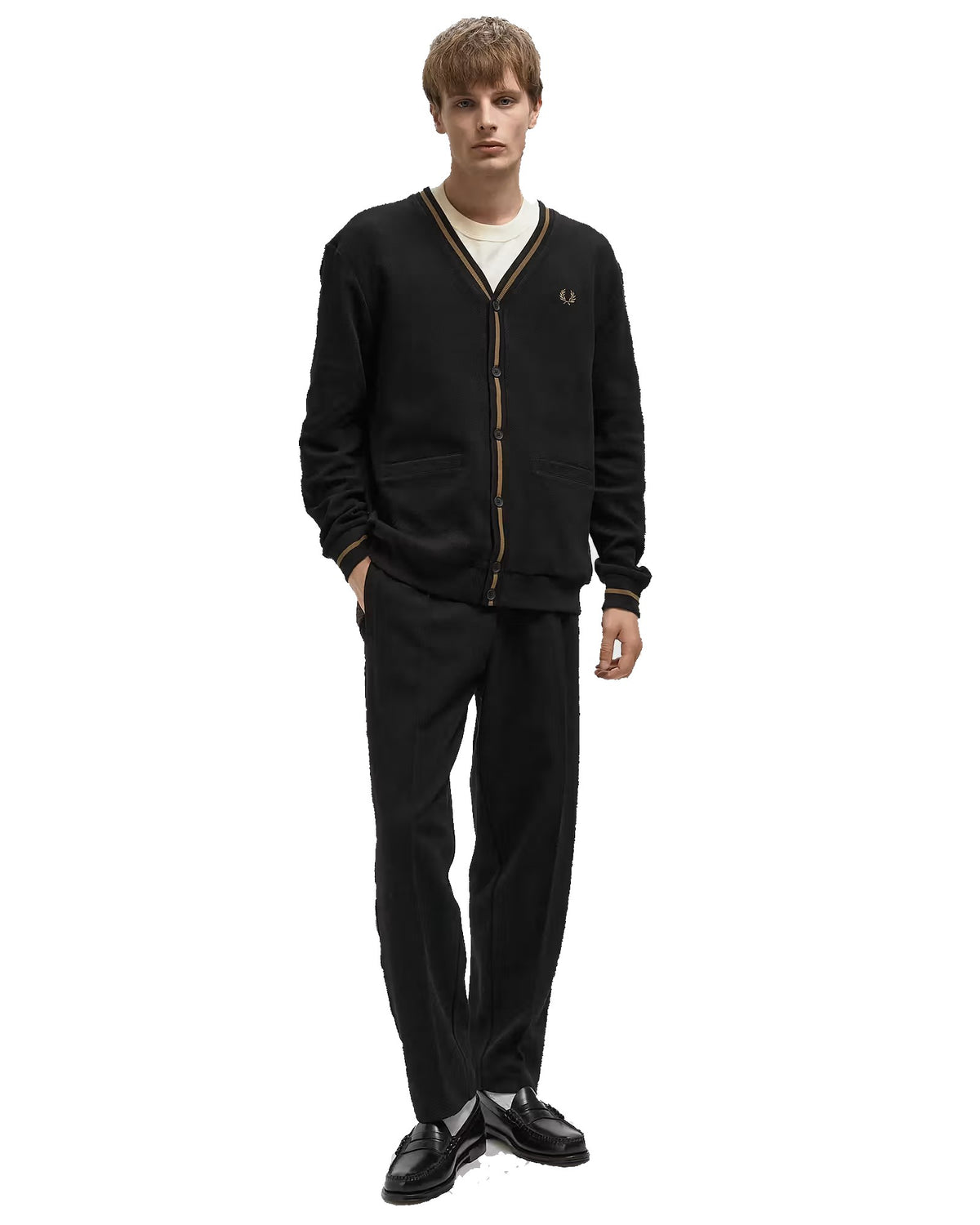 Fred Perry Cardigan Tipped Pique Texture