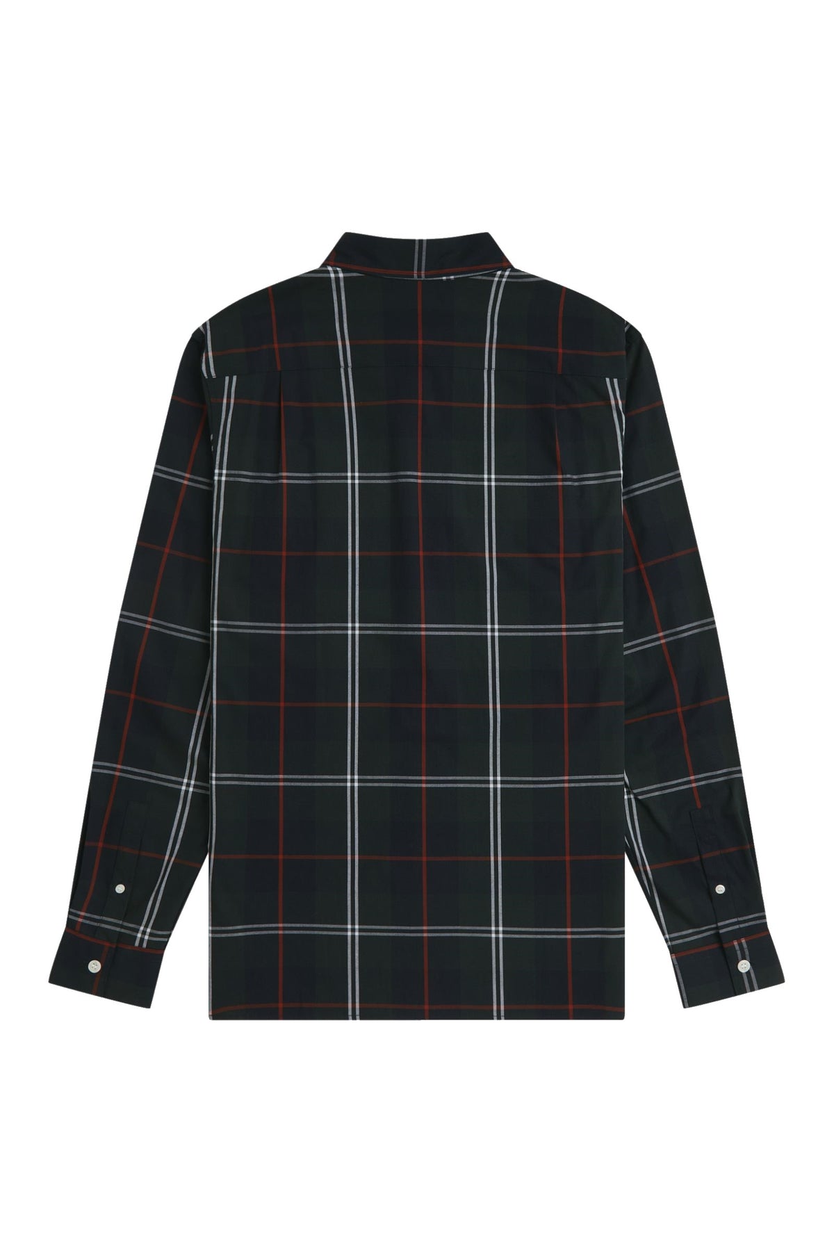 Fred Perry Poplin Tartan Shirt Night Green
