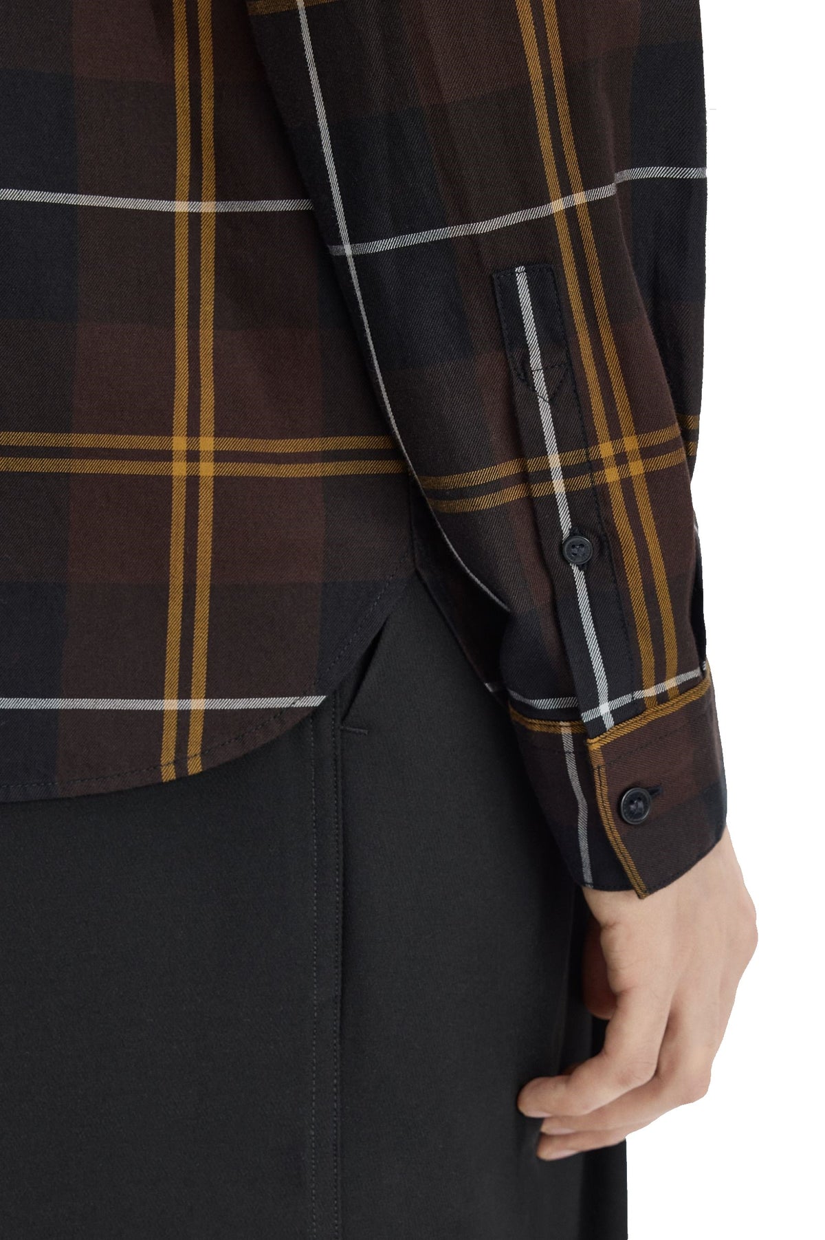 Fred Perry Twill Tartan Shirt Rich Brown