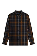 Fred Perry Twill Tartan Shirt Rich Brown