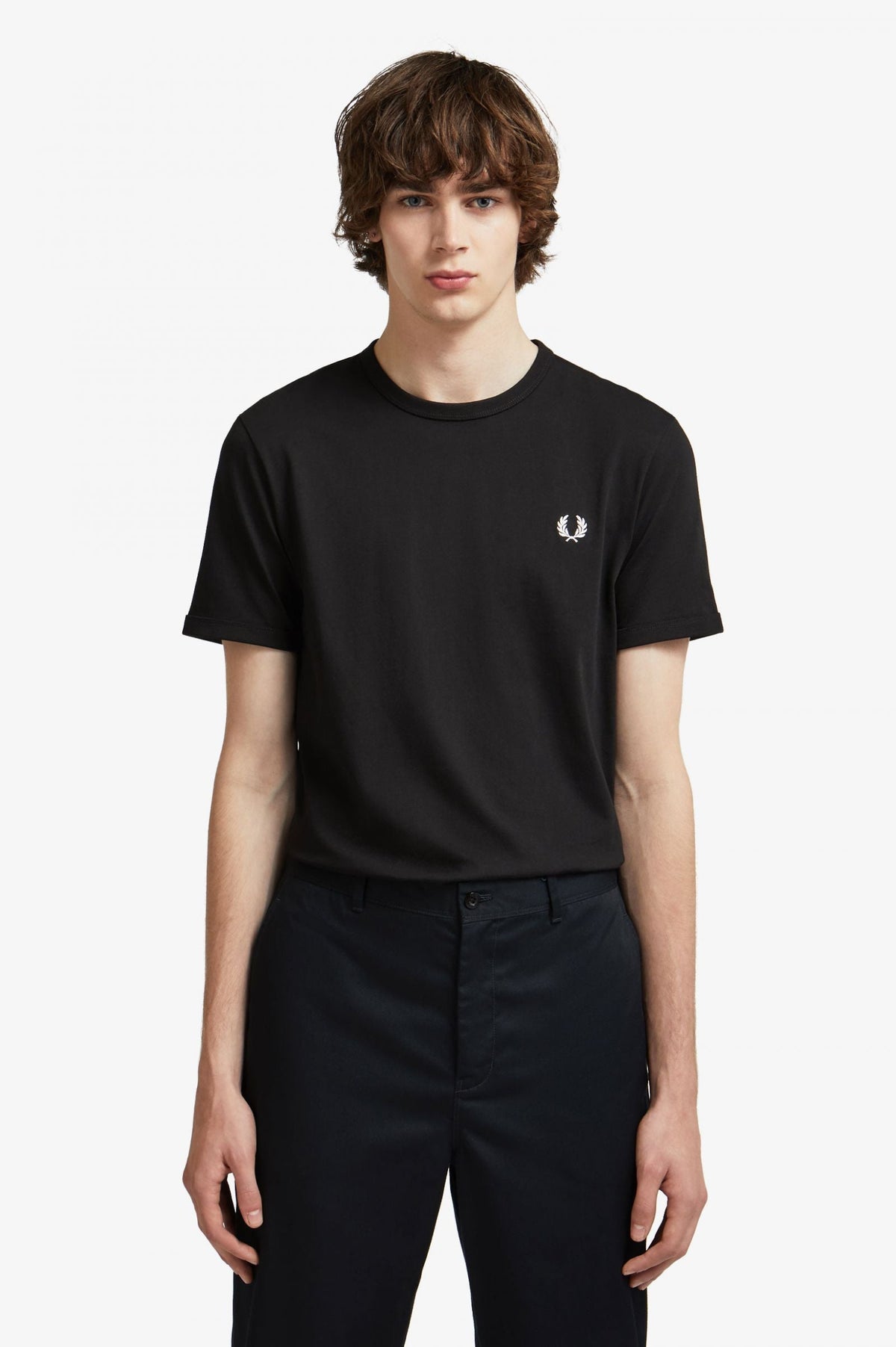 Fred Perry Ringer T-Shirt Black
