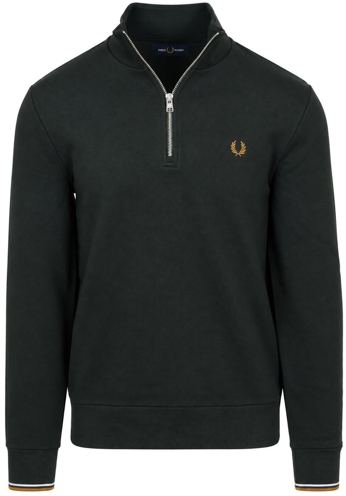 Fred Perry Sudadera Media Cremallera Night Green