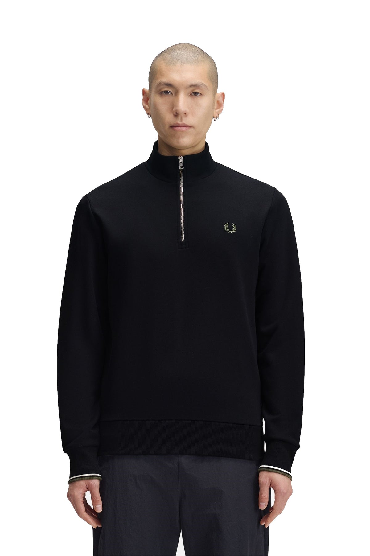 Fred Perry Sudadera Media Cremallera Black / Ecru