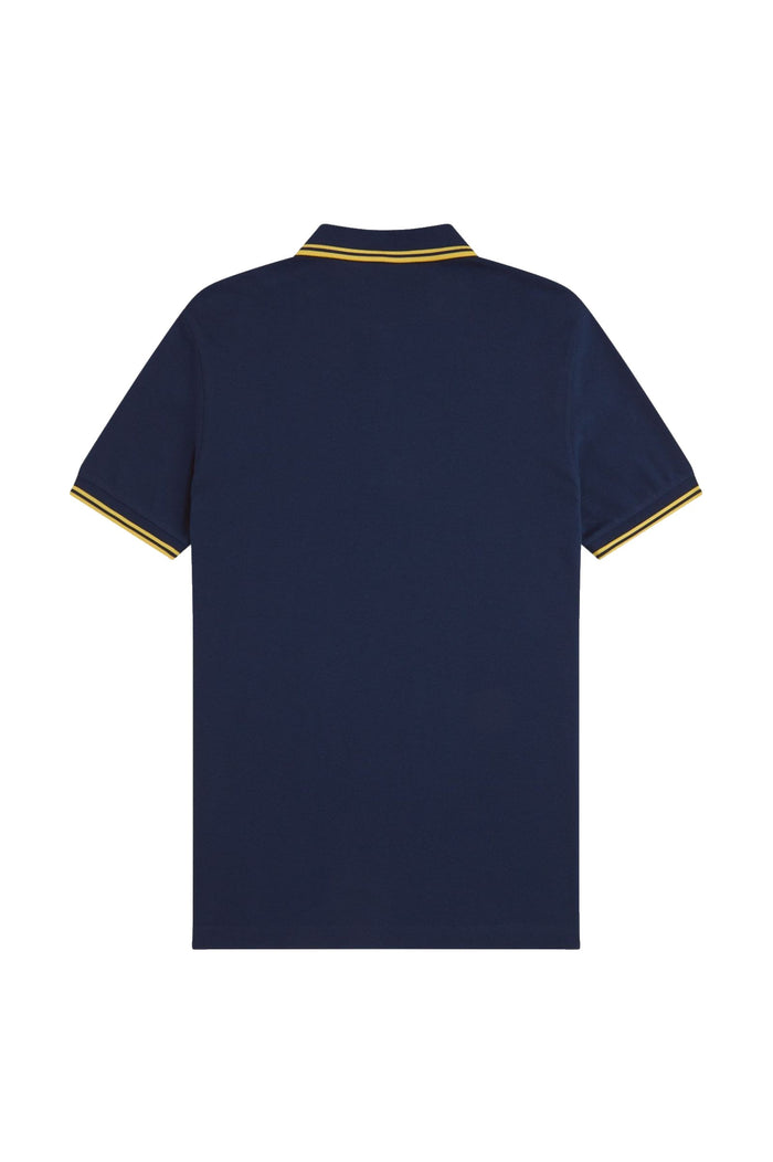 Fred Perry Slim Fit Twin Tipped Polo Tennis Blue / Lemon Barley / Lemon Barley