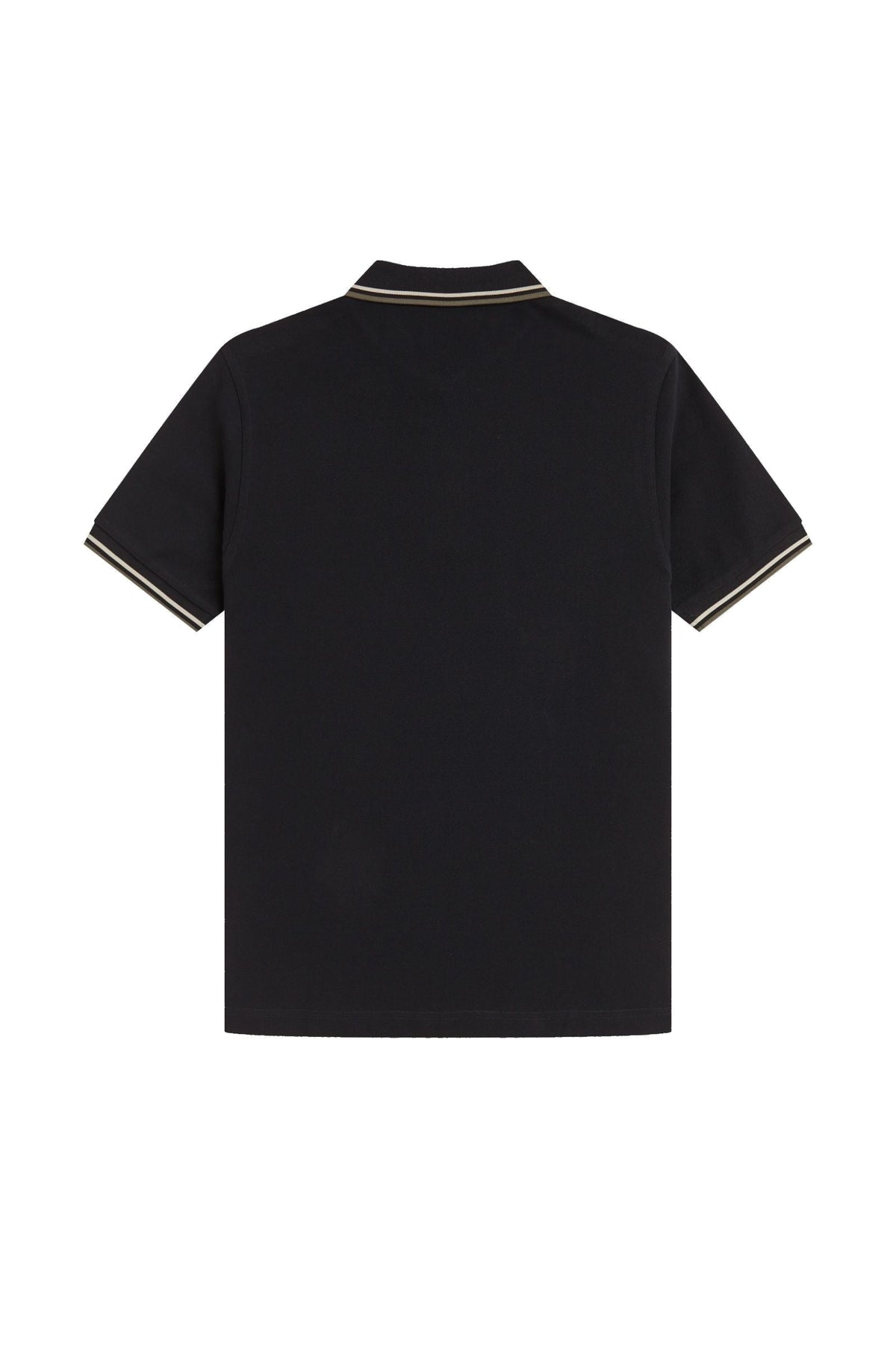 Fred Perry Slim Fit Twin Tipped Polo Black / Oatmeal / Laurel Wreath Green