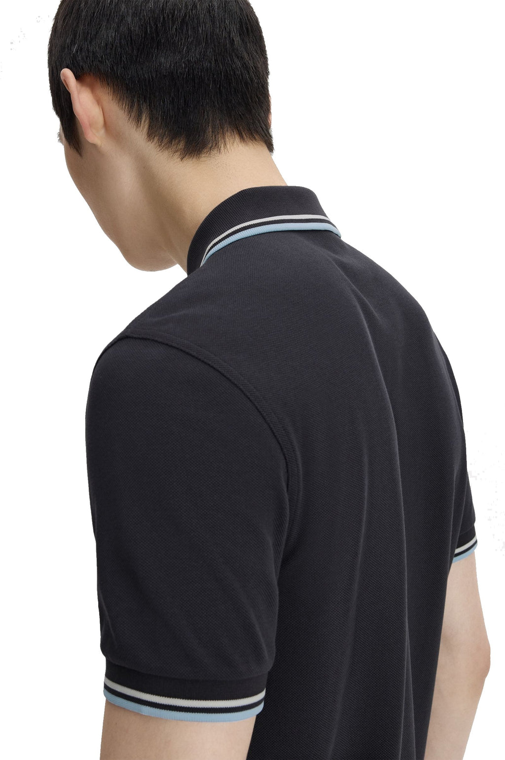 Fred Perry Slim Fit Twin Tipped Polo Anchor Grey / Ecru / Ball Boy Blue