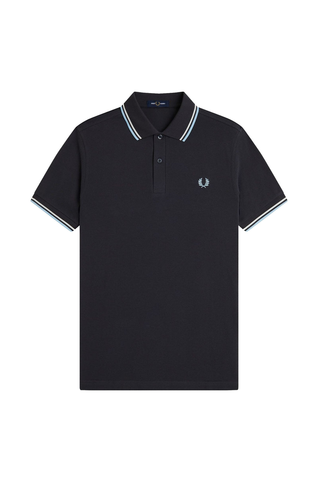 Fred Perry Slim Fit Twin Tipped Polo Anchor Grey / Ecru / Ball Boy Blue