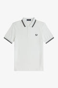 Fred Perry Slim Fit Twin Tipped Polo White Black Black