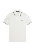 Fred Perry Slim Fit Twin Tipped Polo Snow White / Silver Blue / Brandy