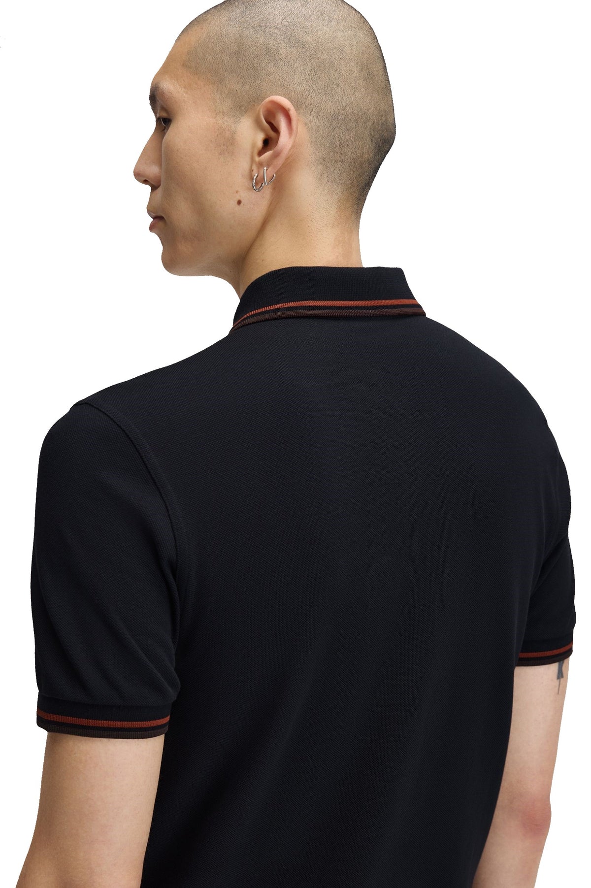 Fred Perry Slim Fit Twin Tipped Polo Navy / Brandy / Rich Brown
