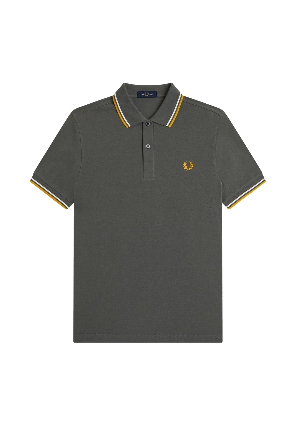 Fred Perry Slim Fit Twin Tipped Polo Field Green / Ecru / Golden