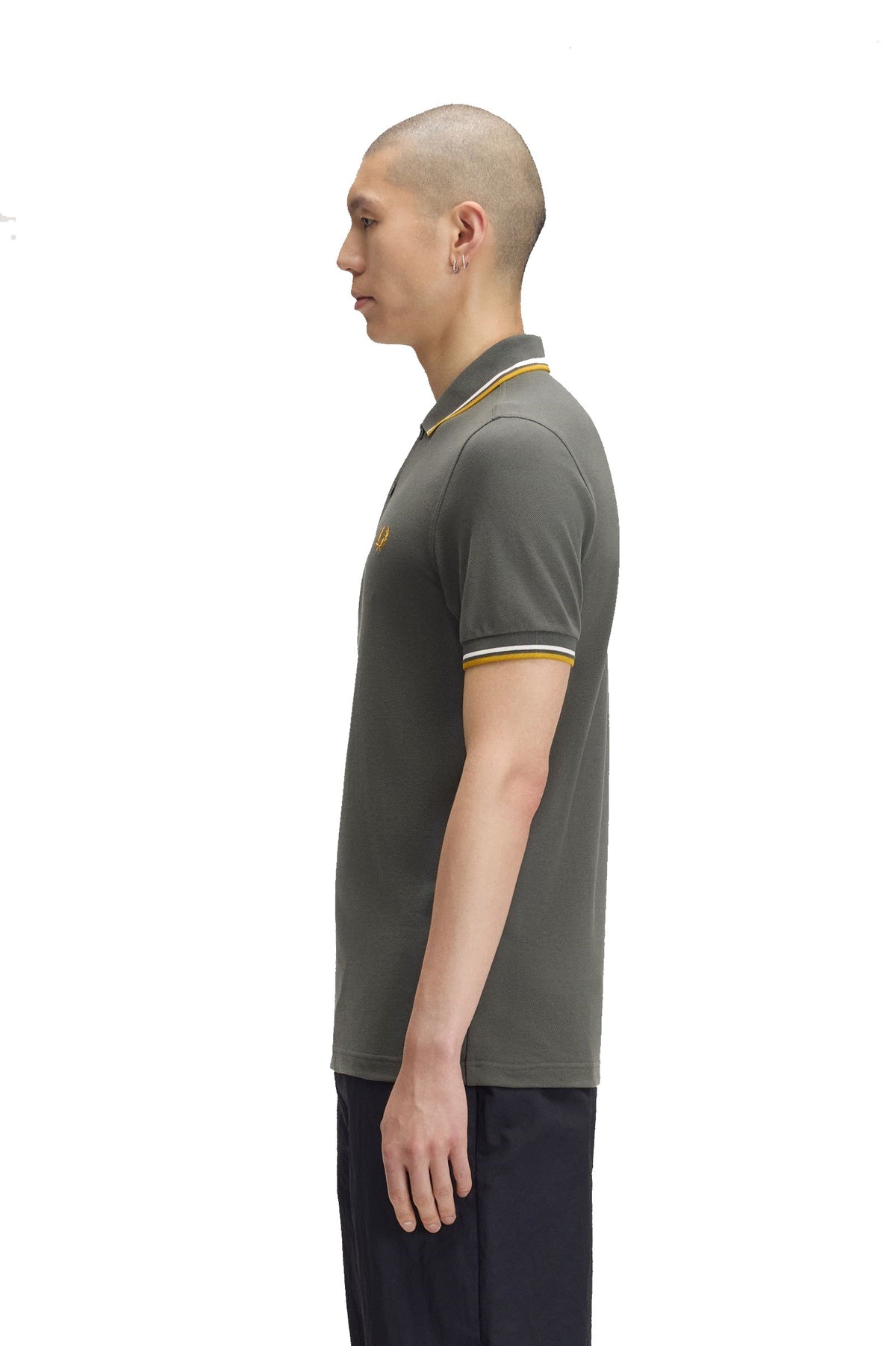 Fred Perry Slim Fit Twin Tipped Polo Field Green / Ecru / Golden