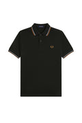 Fred Perry Slim Fit Twin Tipped Polo Night Green / Dusky Blue / Dark Caramel