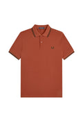 Fred Perry Slim Fit Twin Tipped Polo Brandy / Night Green / Night Green