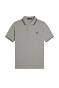 Fred Perry Slim Fit Twin Tipped Polo Steel Marl / Dark Airforce / Black
