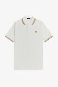 Fred Perry Slim Fit Twin Tipped Polo Snow White Desert Desert