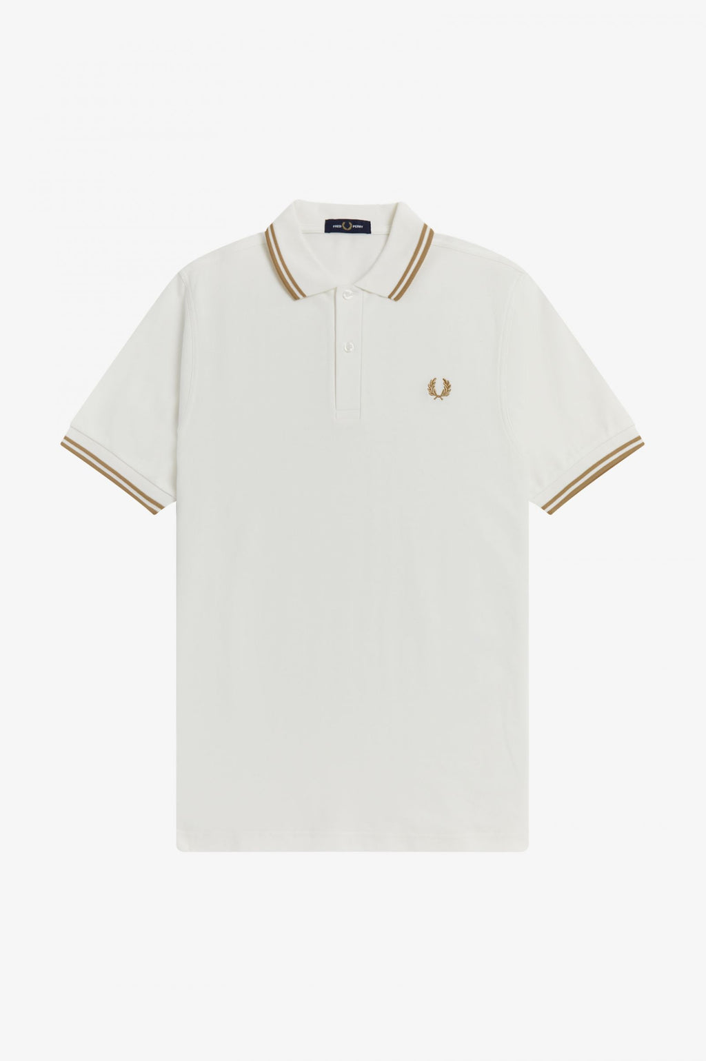 Fred Perry Slim Fit Twin Tipped Polo Snow White Desert Desert