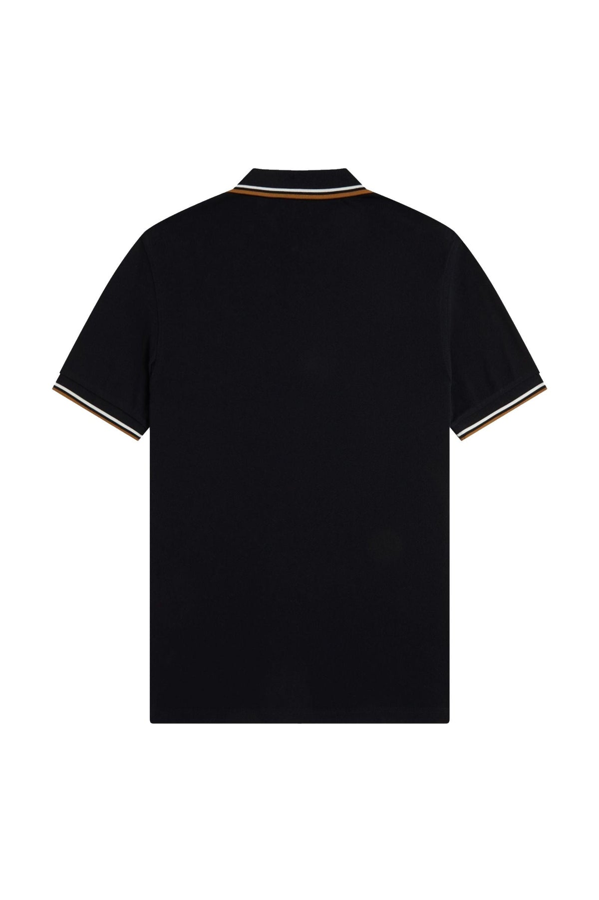 Fred Perry Slim Fit Twin Tipped Polo Black / Ecru / Dark Caramel