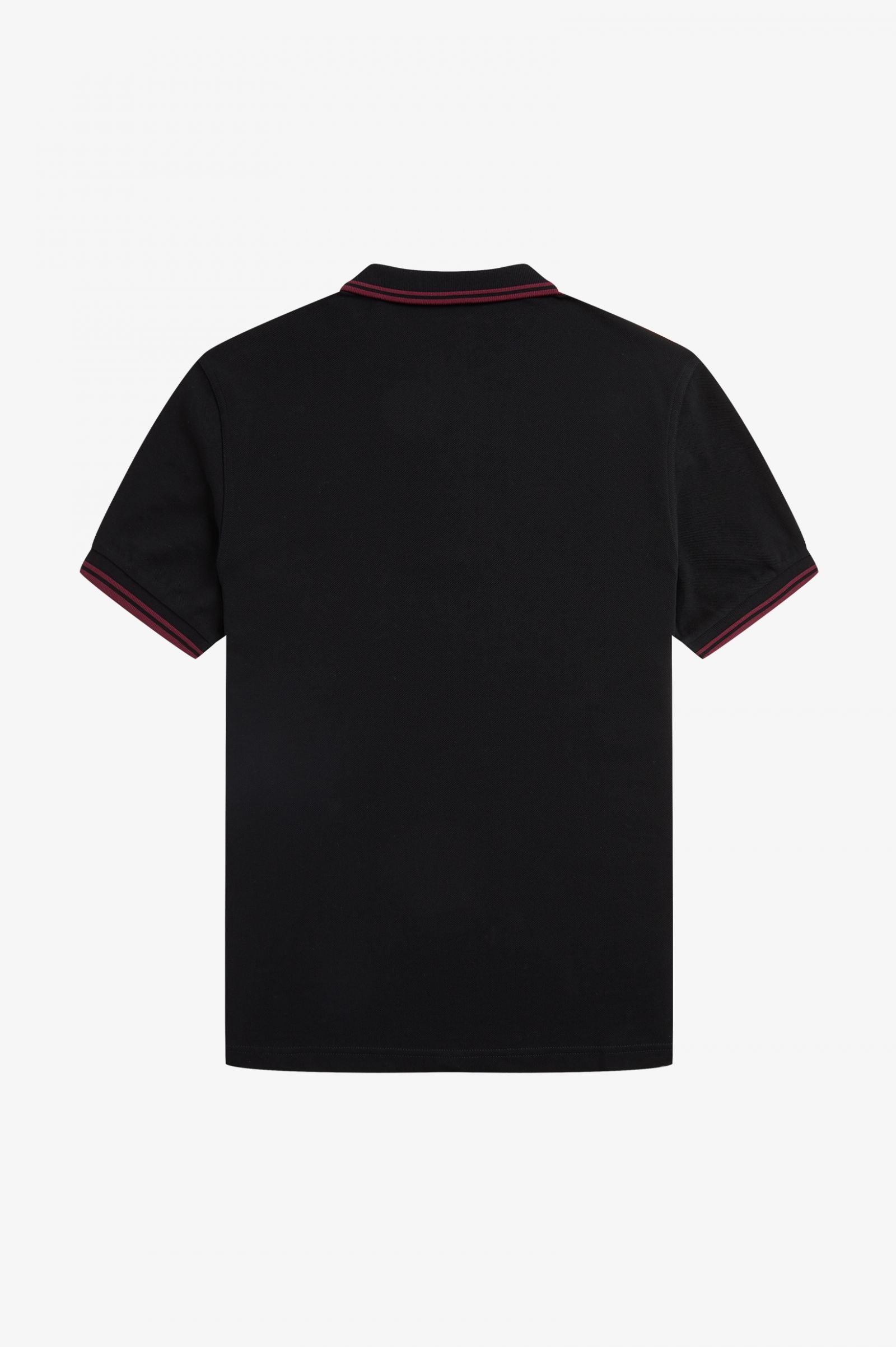 Fred Perry Slim Fit Twin Tipped Polo Black / Burnt Red / Burnt Red